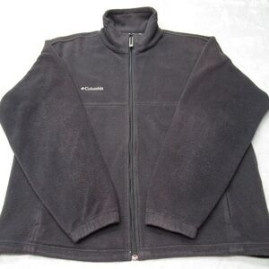 Columbia Fleece Jacket Mens Large Black Zip‎ Pockets Steens Mountain Full Zip
